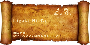 Ligeti Nimfa névjegykártya